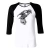 Ladies' Baby Rib 3/4-Sleeve Contrast Raglan T-Shirt Thumbnail