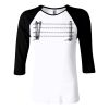 Ladies' Baby Rib 3/4-Sleeve Contrast Raglan T-Shirt Thumbnail