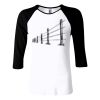 Ladies' Baby Rib 3/4-Sleeve Contrast Raglan T-Shirt Thumbnail