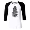 Ladies' Baby Rib 3/4-Sleeve Contrast Raglan T-Shirt Thumbnail