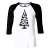 Ladies' Baby Rib 3/4-Sleeve Contrast Raglan T-Shirt Thumbnail